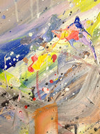 Abstract painting with vibrant colors and textures