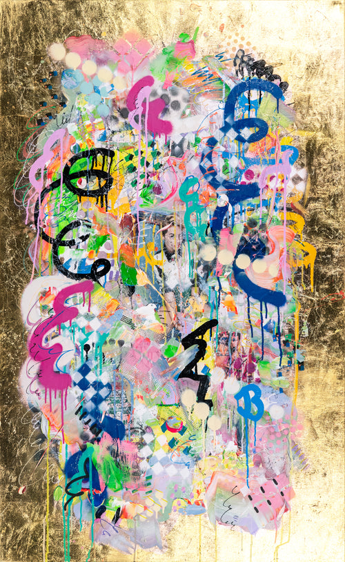 Gold leaf detail painting