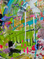 Abstract artwork with vibrant colors and textures