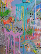 Abstract artwork with vibrant colours and dynamic shapes