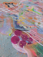 Abstract art with colourful splashes and patterns