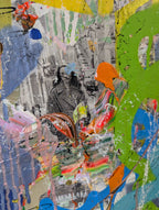 Collage with abstract shapes and colours