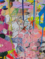Abstract artwork with vibrant colours and textures