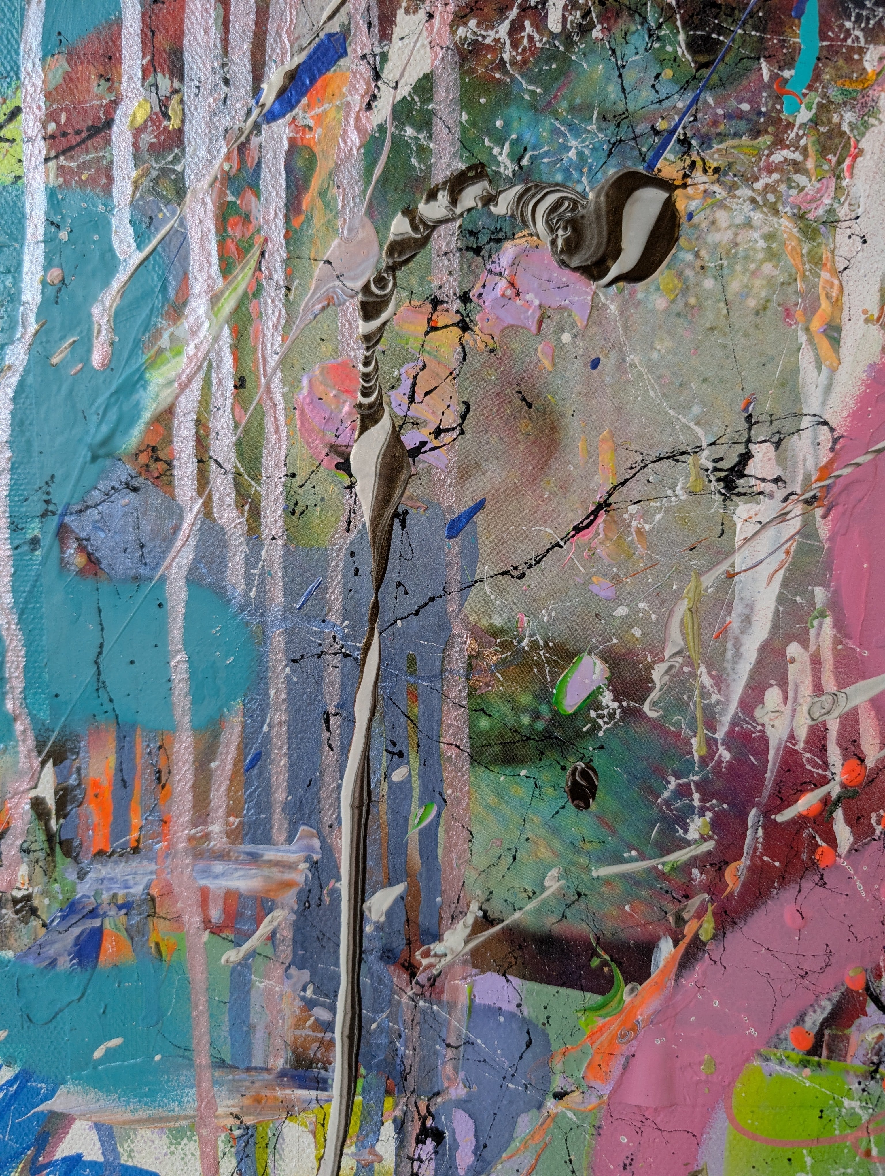 Abstract artwork with vibrant colours and dynamic lines
