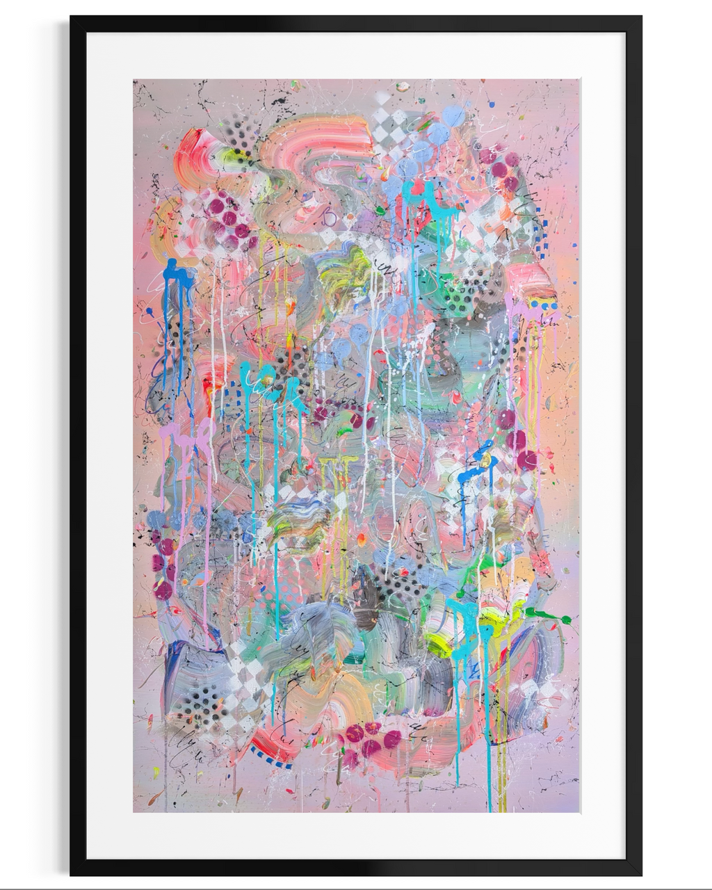Beautiful abstract painting in pinks 
