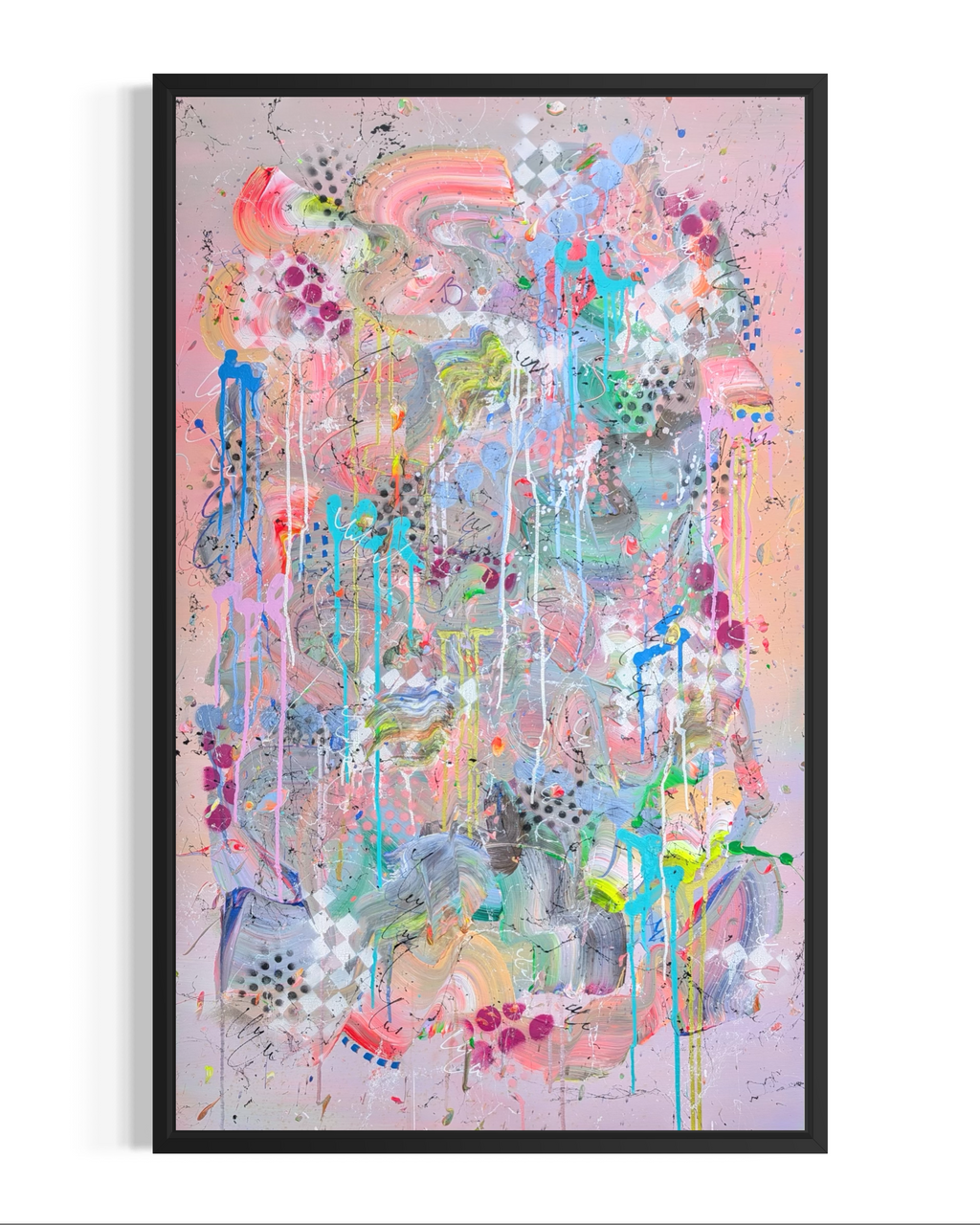 Beautiful abstract painting in pinks 