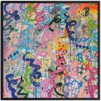 Abstract artwork with colourful patterns and shapes